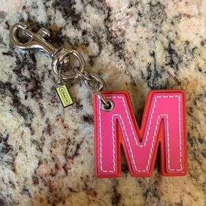 Vintage Coach Leather M Keychain Two toned